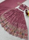 Pink Colour Pure Vichitra With Embroidery Work Lehenga With Choli Dupatta Pc 533